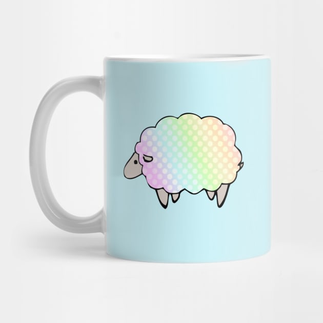 Pastel Rainbow Polkadot Sheep by tanyadraws